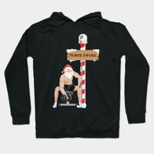 The North Swole- a funny Santa bodybuilding design Hoodie